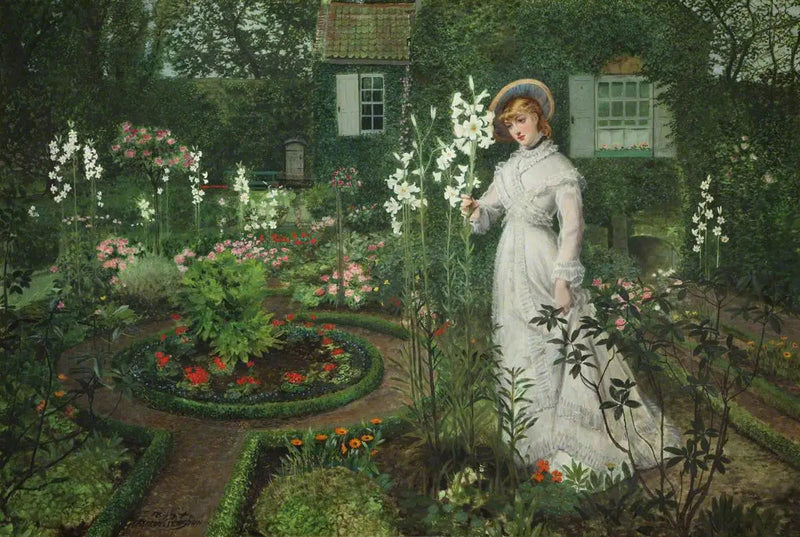 O Jardim do Reitor, Rainha dos Lírios - John Atkinson Grimshaw