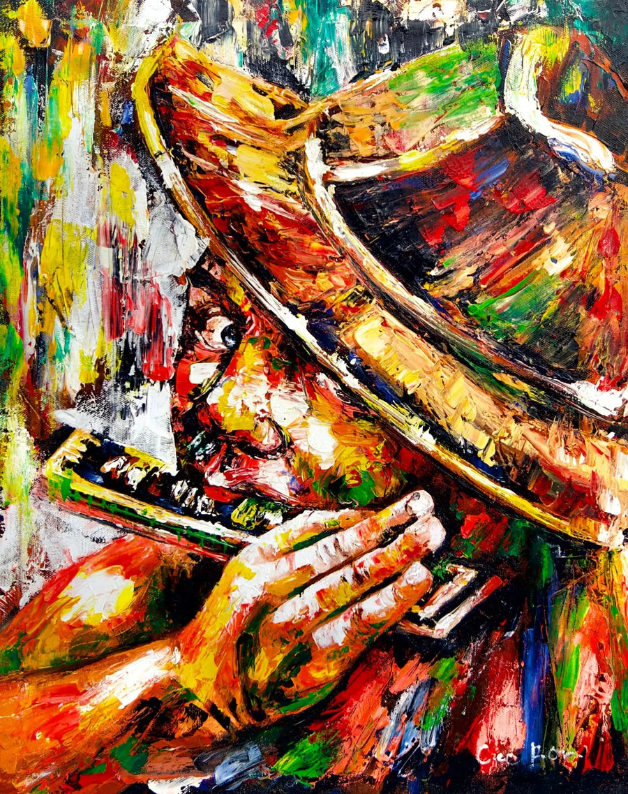 O jogador de harmônica | 40 x 50 cm