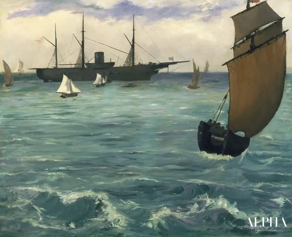 Le Kearsarge à Boulogne - Edouard Manet - Reproductions de tableaux et peintures haut de gamme