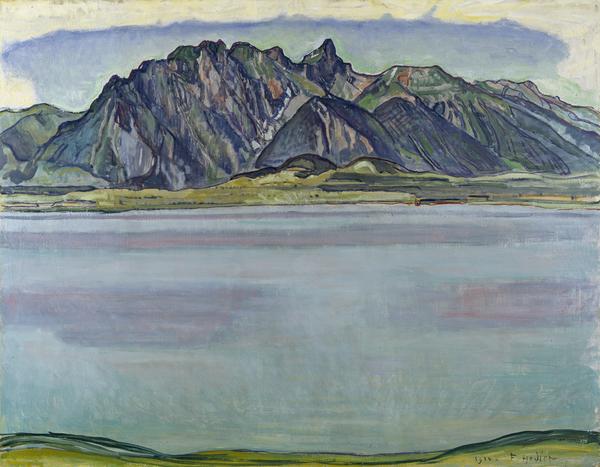 O lago de Thun e as montanhas do Stockhorn - Ferdinand Hodler