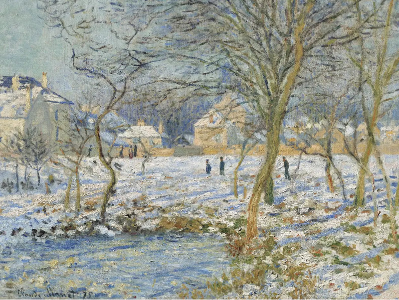 O lago, o efeito da neve - Claude Monet