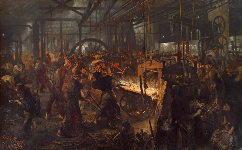 O Laminoir de ferro - Adolph von Menzel