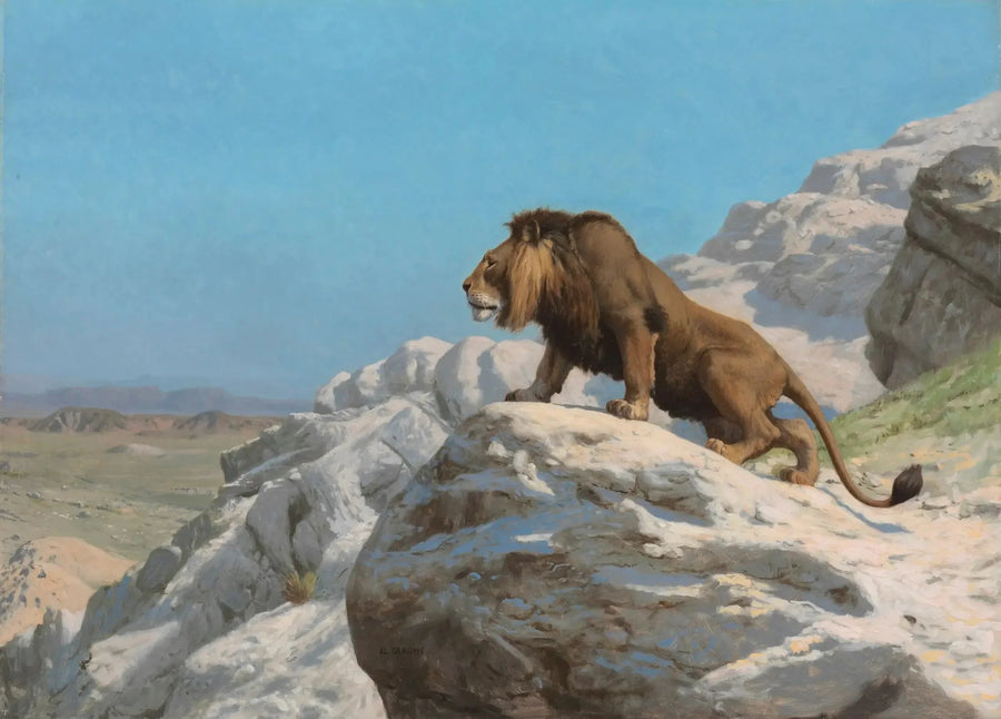 O Leão à espreita - Jean-Léon Gérôme