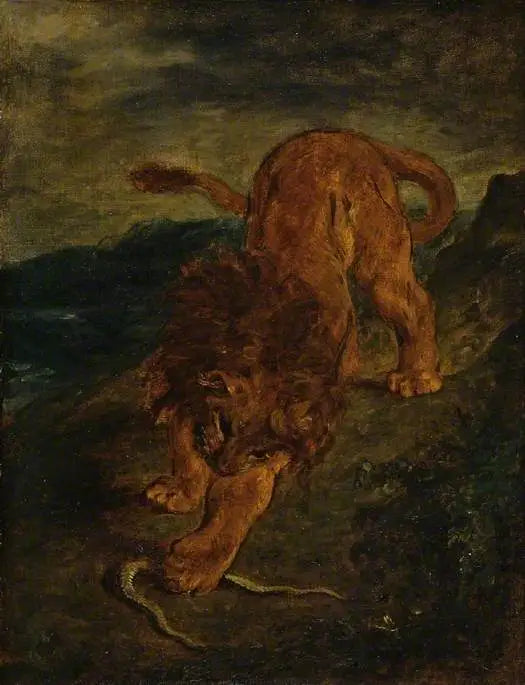 O Leão e a Serpente - Eugène Delacroix