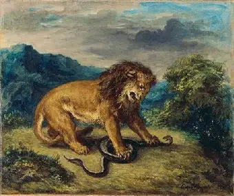 O leão e a serpente - Eugène Delacroix
