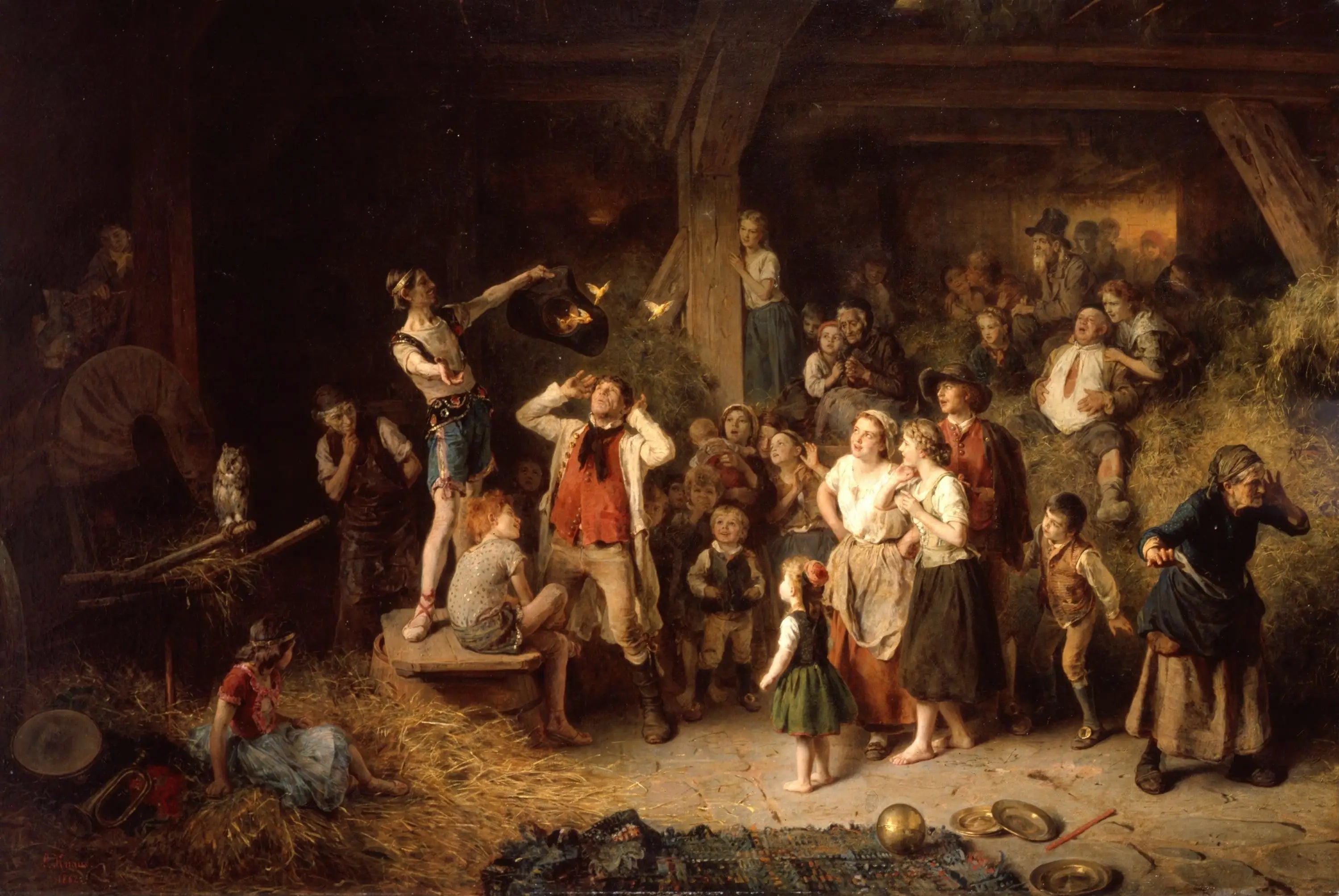Le magicien dans la grange - Ludwig Knaus - Alpha Reproduction