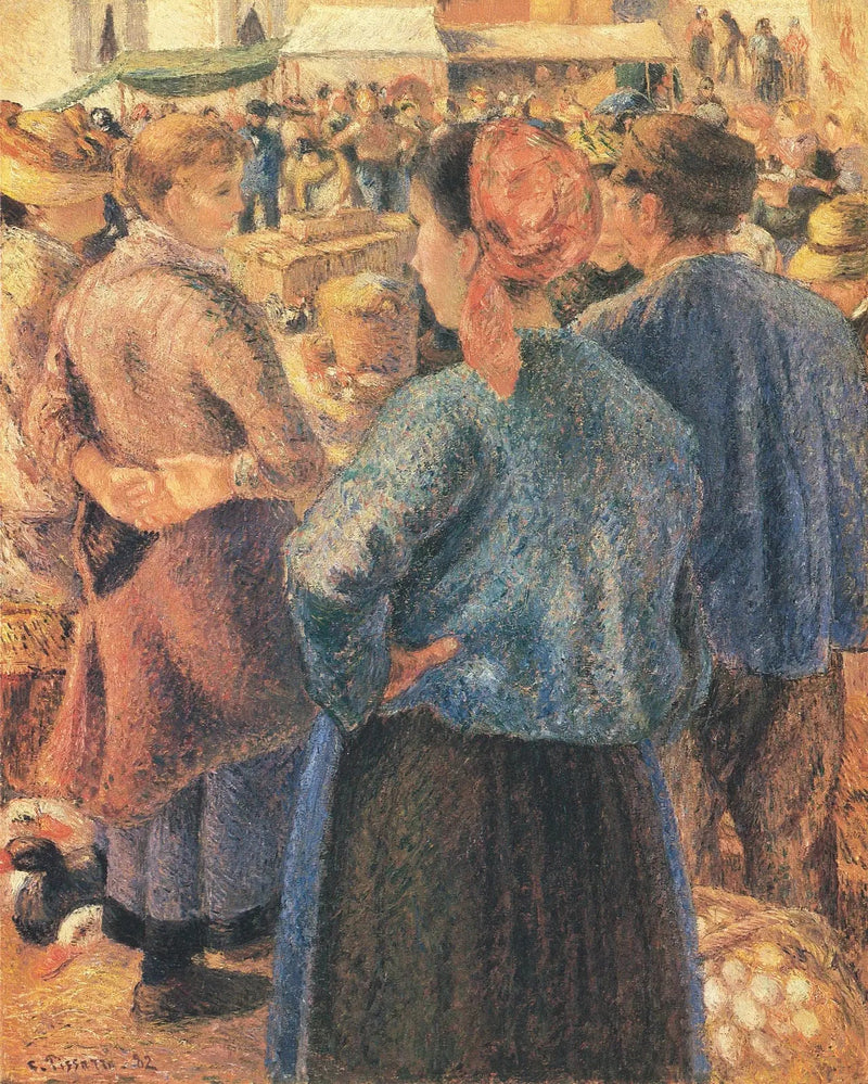 O Mercado de Aves, Pontoise - Camille Pissarro