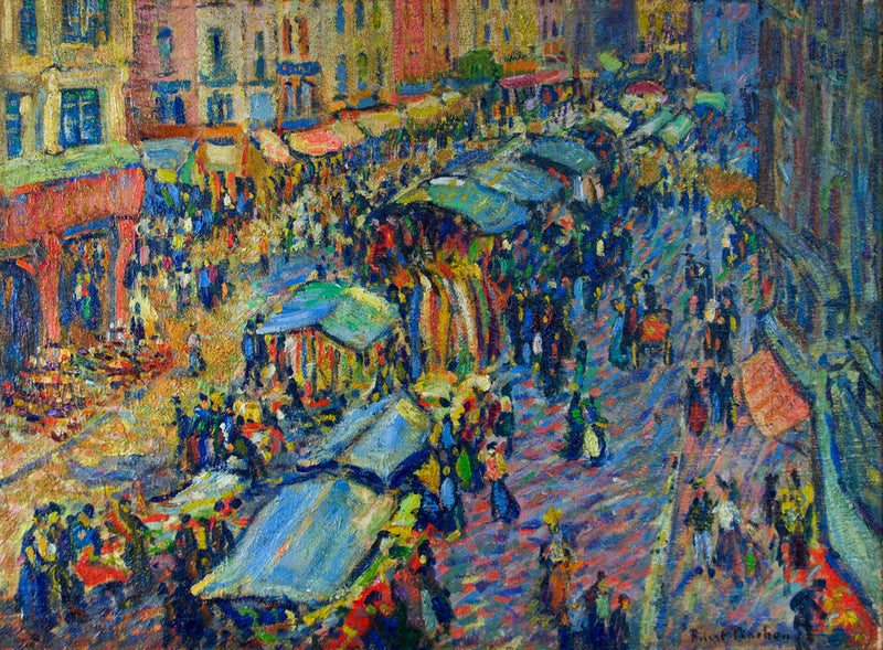 O mercado de Pont Audemer - Robert Antoine Pinchon