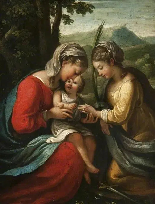 O casamento místico de Santa Catarina - Antonio da Correggio