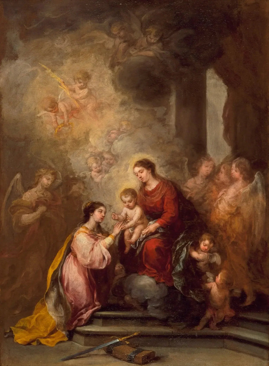O casamento místico de Santa Catarina - Bartolomé Esteban Murillo
