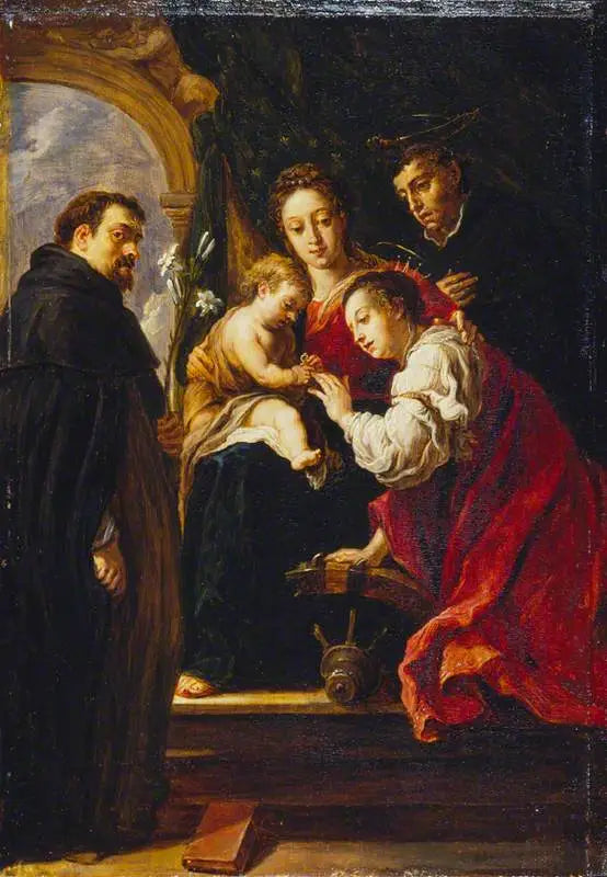 O casamento místico de Santa Catarina - David Teniers, o Jovem