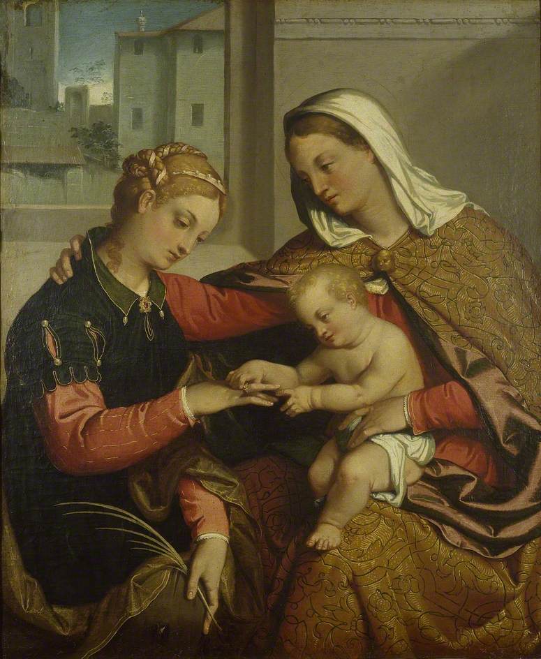 O casamento místico de Santa Catarina - Giovanni Battista Moroni