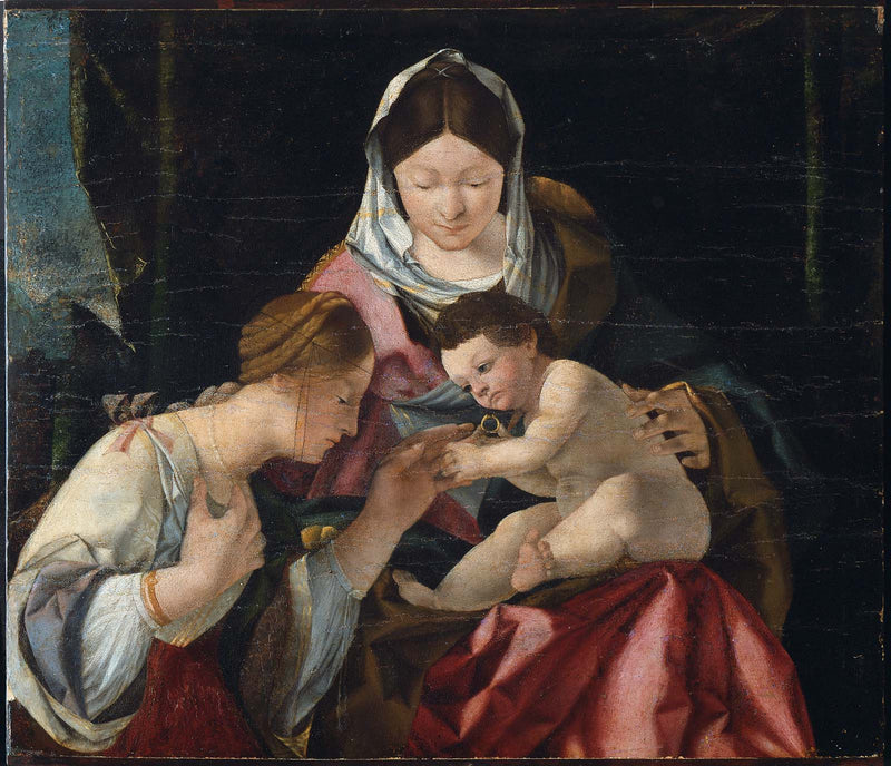 O casamento místico de Santa Catarina - Lorenzo Lotto