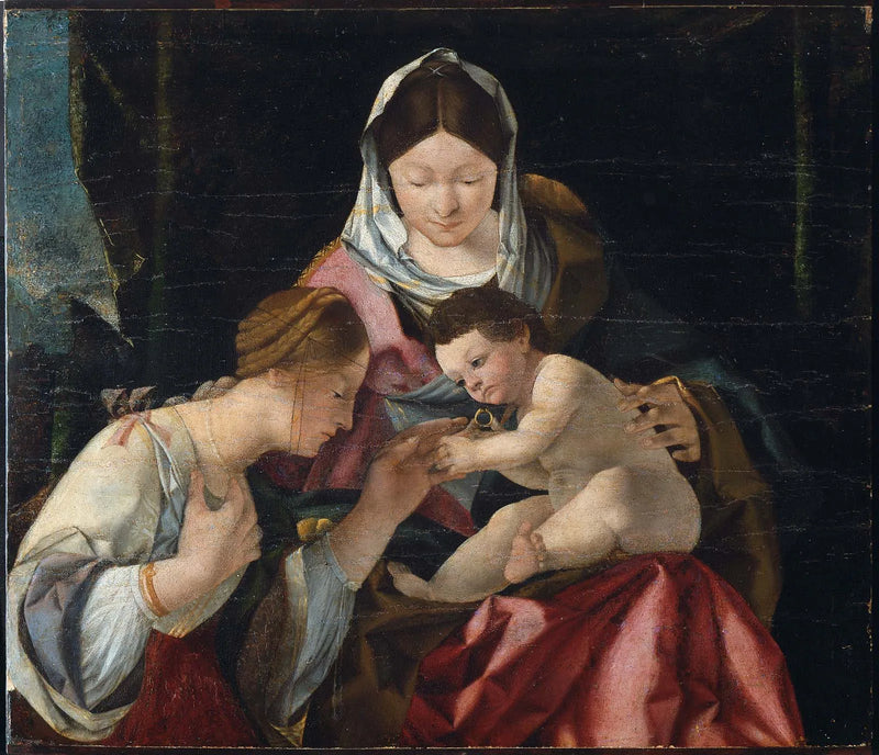 O casamento místico de Santa Catarina - Lorenzo Lotto