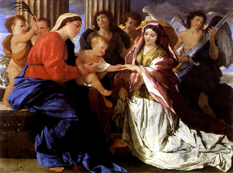 O Casamento Místico de Santa Catarina - Nicolas Poussin