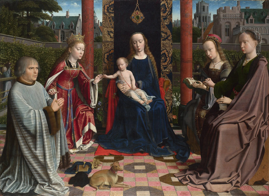 O casamento místico de Santa Catarina, por Gérard David - Gérard David