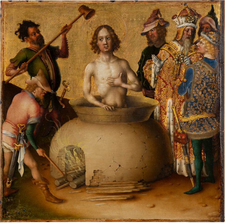 O martírio dos apóstolos: o martírio de São João Evangelista - Stefan Lochner