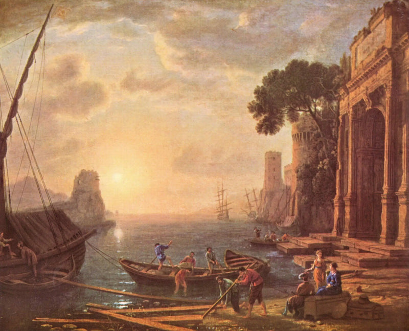 A Manhã em um porto marítimo - Claude Lorrain