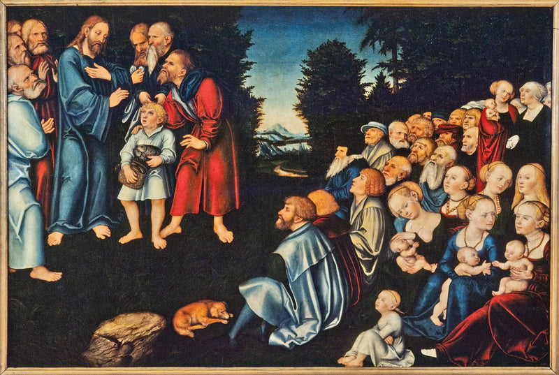 O milagre dos cinco pães e dois peixes - Lucas Cranach, o Velho