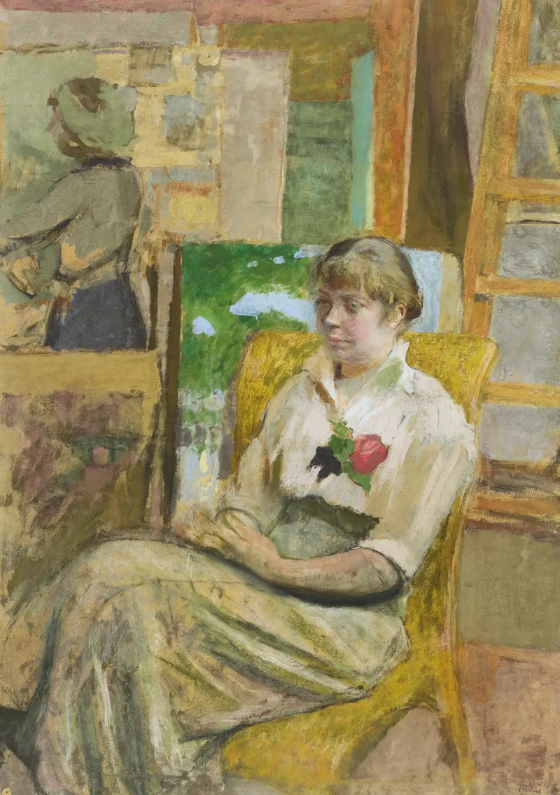 O modelo com rosa - Édouard Vuillard