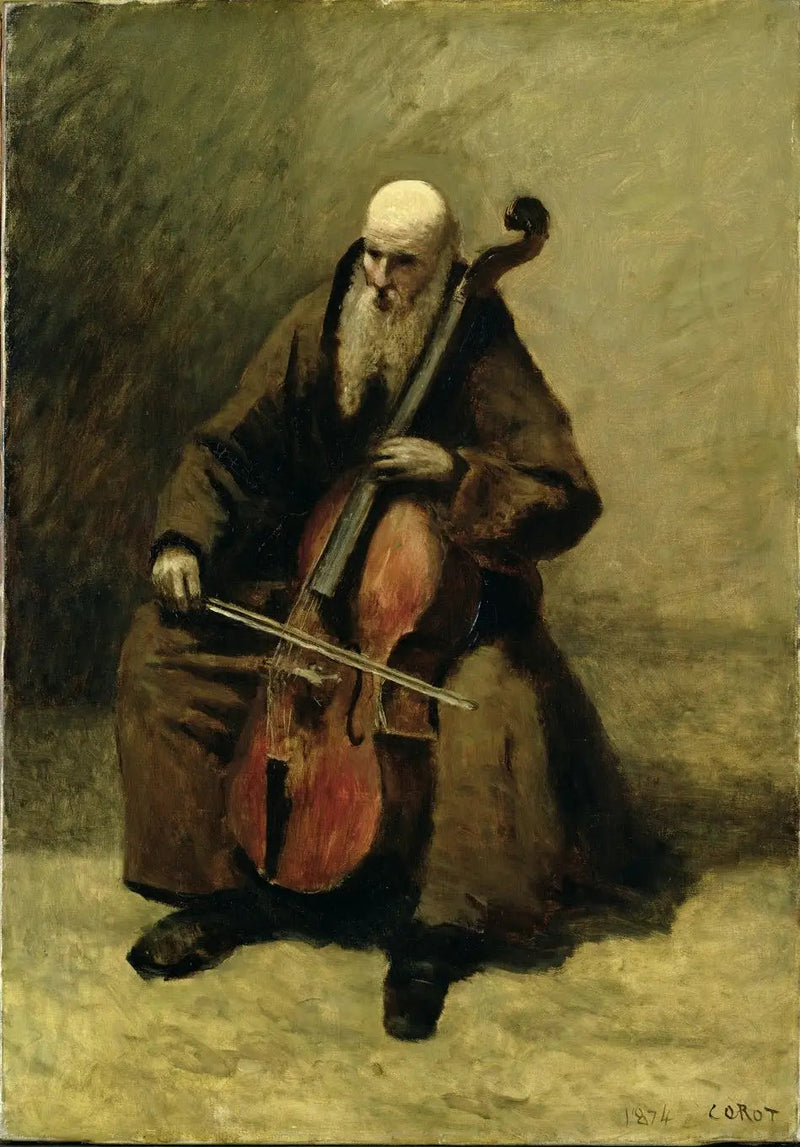 O Monge com Violoncelo - Jean-Baptiste Camille Corot