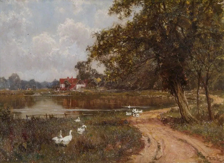 O Mole em Brockham, Surrey - Edward Wilkins Waite