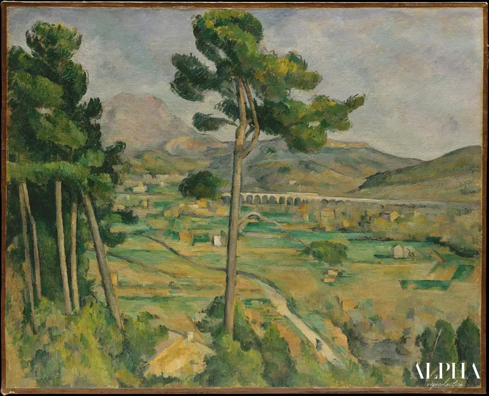 Le Mont Sainte-Victoire et le Viaduc de la Vallée de l'Arc - Paul Cézanne - Reproductions de tableaux et peintures haut de gamme