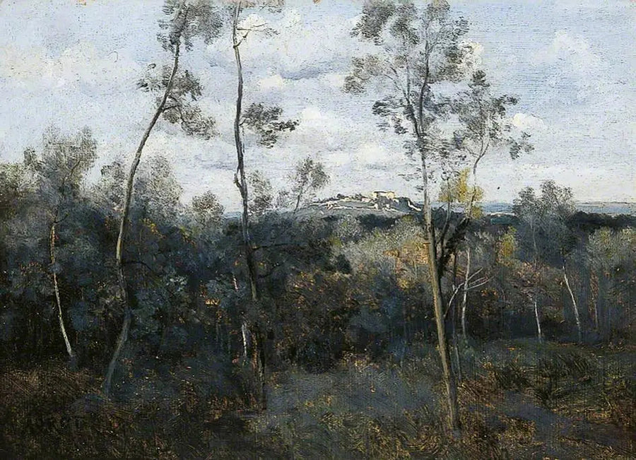 Mont-Valérien. Vista tirada dos bosques de Meudon - Jean-Baptiste Camille Corot