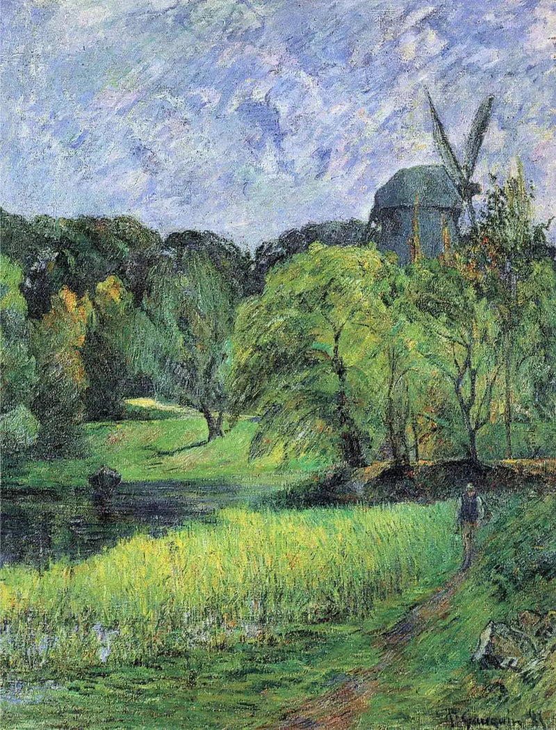 O Moinho da Rainha no parque Østervold - Paul Gauguin