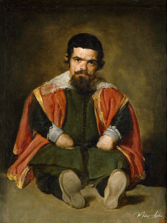 Le nain, Sebastián de Morra, à la cour de Felipe IV - Diego Velázquez - Reproductions de tableaux et peintures haut de gamme