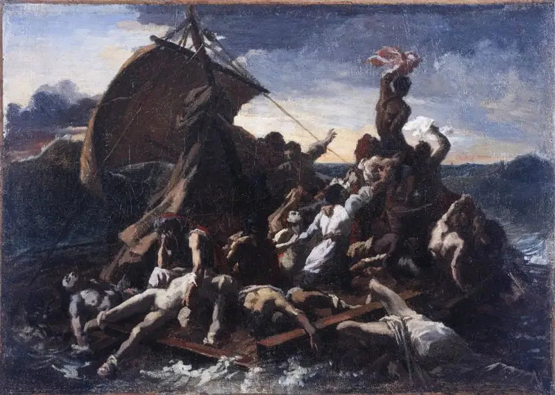 O naufrágio da balsa da Medusa, esboço - Théodore Géricault