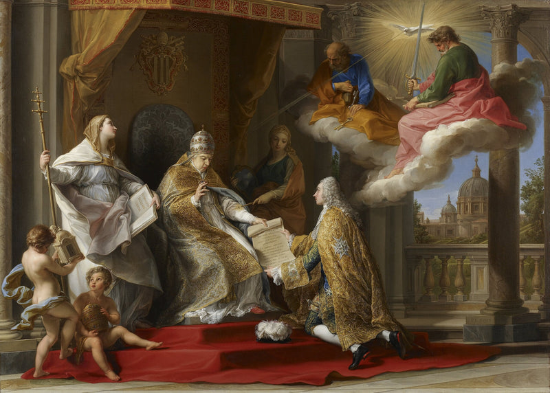O Papa Bento XIV apresentando a encíclica « Ex Omnibus » ao Conde de Stainville, futuro duque de Choiseul - Pompeo Batoni