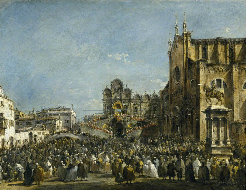 O Papa Pio VI abençoando o povo de Veneza em 1782 - Francesco Guardi