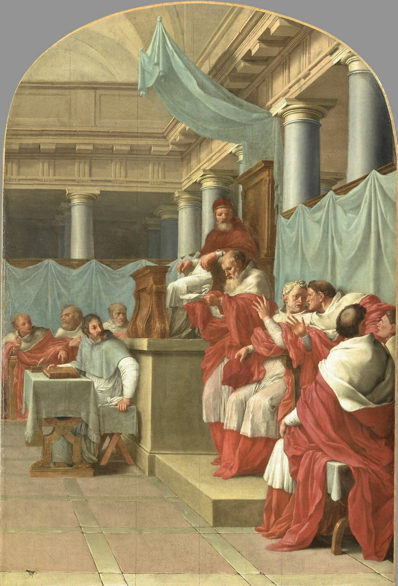 O Papa Victor III confirma a instituição dos Cartuxos - Eustache Le Sueur