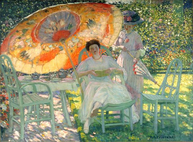 O guarda-sol de jardim - Frederick Carl Frieseke