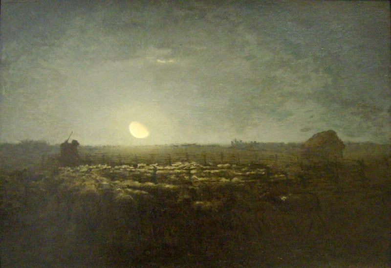 O Parque dos Carneiros, luz da lua - Jean-François Millet