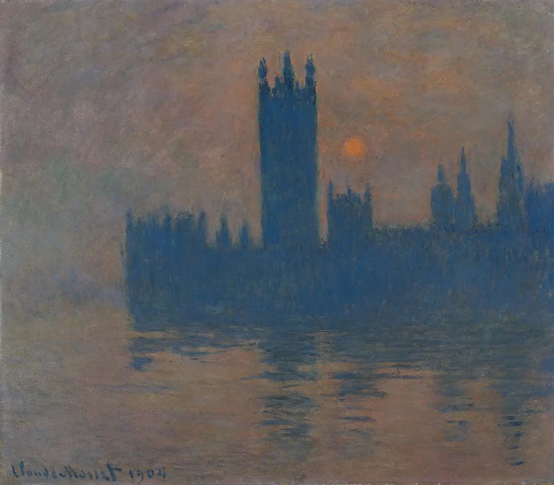 O Parlamento, pôr do sol - Claude Monet