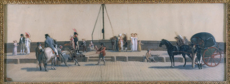 A travessia da ponte Royal, por volta de 1800 - Louis-Léopold Boilly