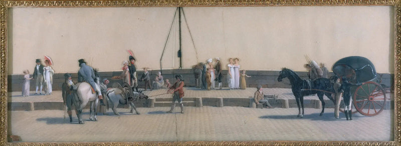 A travessia da ponte Royal, por volta de 1800 - Louis-Léopold Boilly