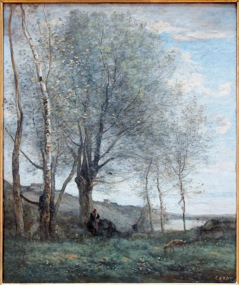 O pastor com duas cabras - Jean-Baptiste Camille Corot