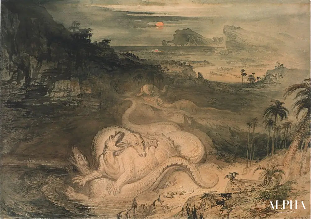 Le pays de l'Iguanodon - John Martin - Reproductions de tableaux et peintures haut de gamme