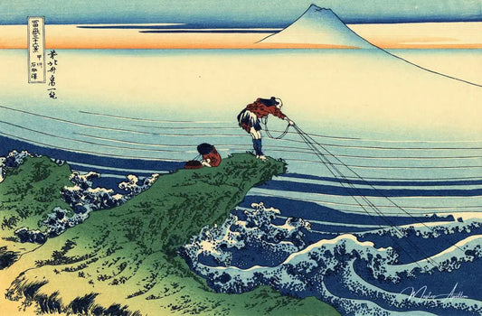 Le pêcheur de Kajikazawa - Katsushika Hokusai - Reproductions de tableaux et peintures haut de gamme