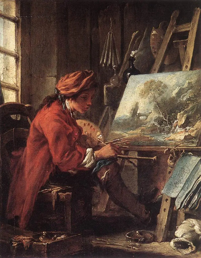 O Pintor em seu Estúdio - François Boucher