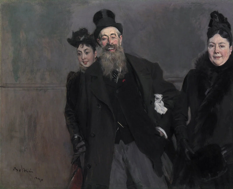 O pintor John Lewis Brown com sua esposa e filha - Giovanni Boldini