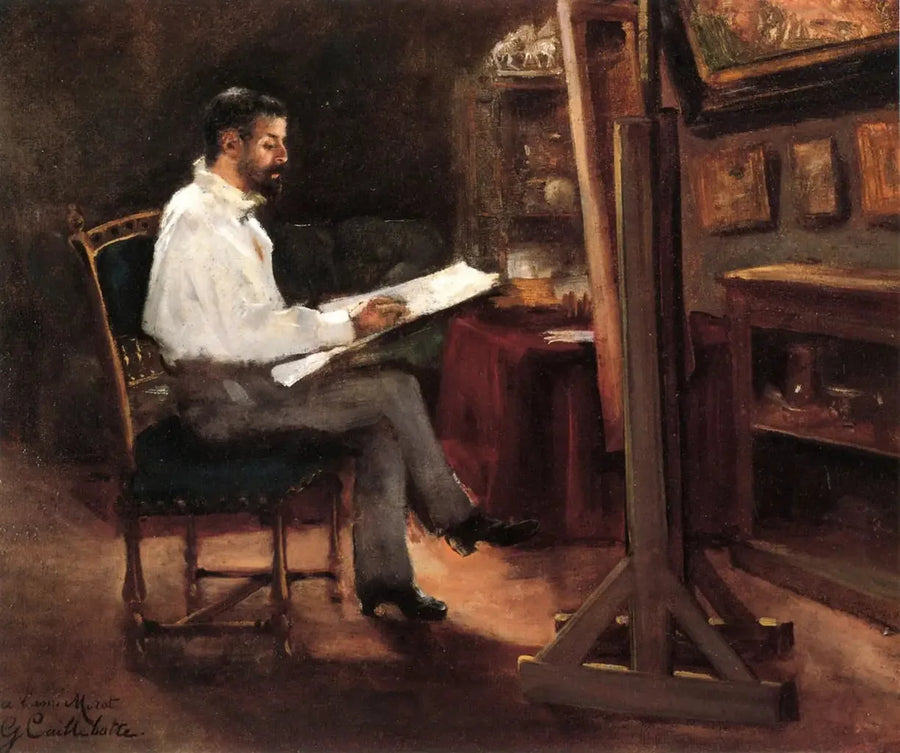 O pintor Morot em seu ateliê - Gustave Caillebotte