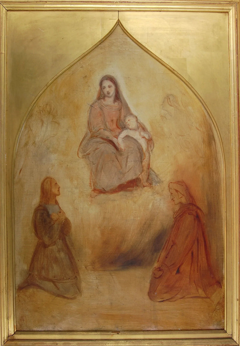 O pintor Rafael e o poeta Dante em adoração diante da Santa Virgem e do Menino - Ary Scheffer