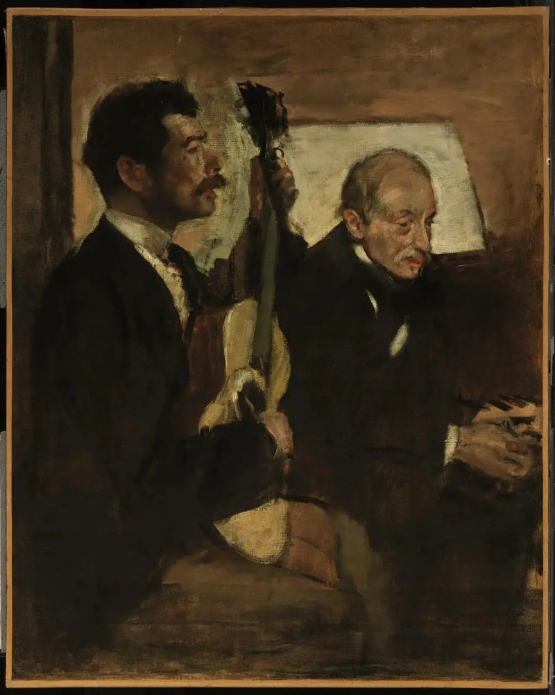 O pai de Degas ouvindo Lorenzo Pagans tocar violão - Edgar Degas