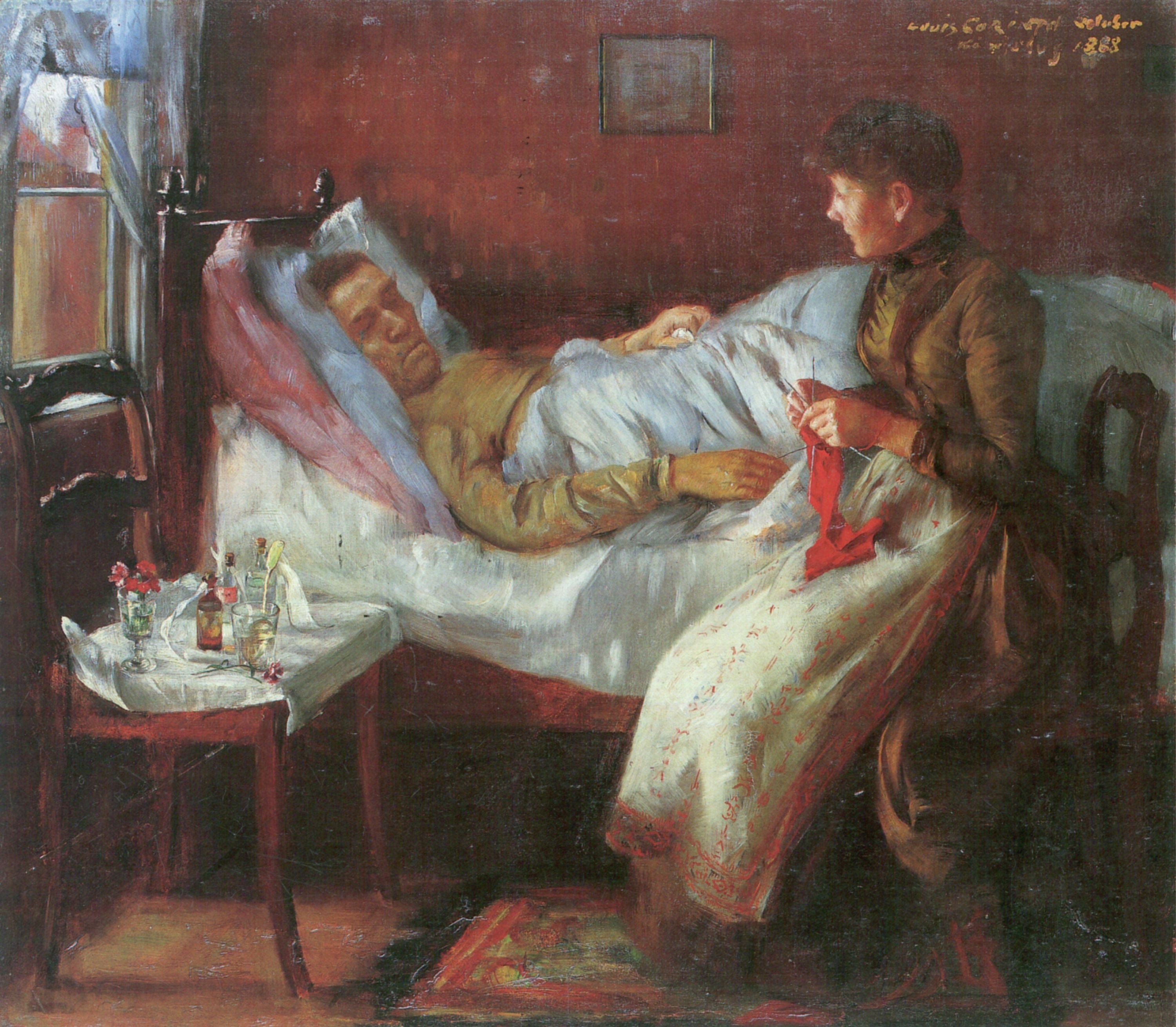 Le père de l'artiste sur son lit de malade - Lovis Corinth image 1 reproduction réalisée par Alpha Reproduction