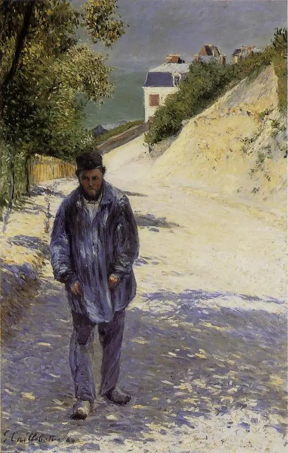 O pai Magloire a caminho de Saint-Clair em Étretat - Gustave Caillebotte