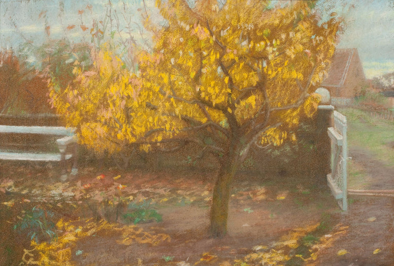 O pessegueiro do jardim da frente de Ancher, no outono. - Anna Ancher